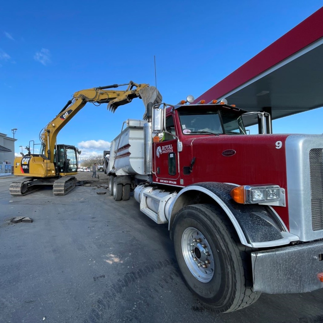 Royal truck working on the construction site